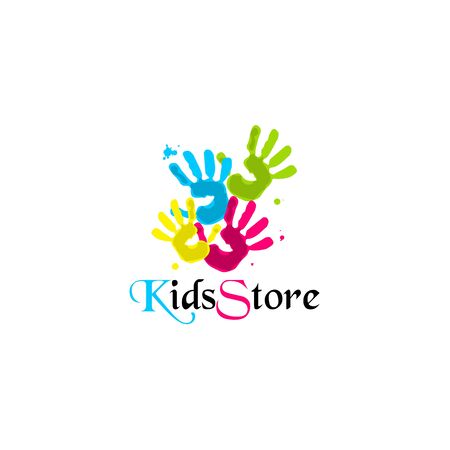 Vector logo for kids store. Vector illustrationのイラスト素材
