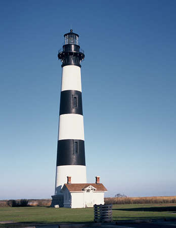 lighthouse at buuxon on the outer banksの写真素材