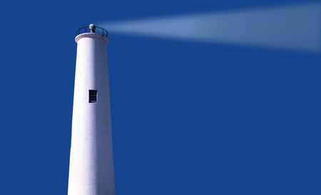 lighthouse at egement key state park fl with digity generateed blight beamの写真素材
