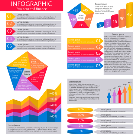 Business and finance infographic icons. Vector illustration.のイラスト素材