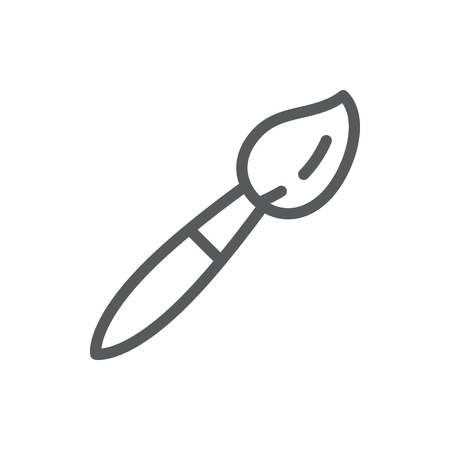 Paintbrush vector illustration editable icon - outline pixel perfect symbol of artistic instrument for painting isolated on white background for creative or school concept.のイラスト素材