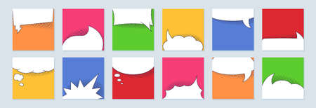 Speech bubble banner with space for phrases set.のイラスト素材