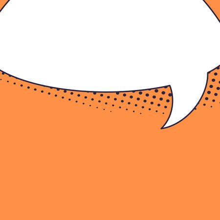 Speech bubble orange banner with space for phrases.