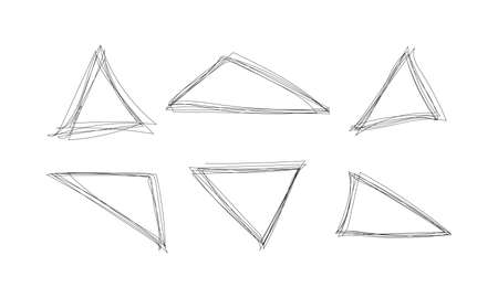 Highlight triangle scribble frame - ink pen scrawl border for emphasis and highlighting text or...