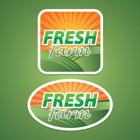 Sticker, Icon or Label for Fresh Farmのイラスト素材