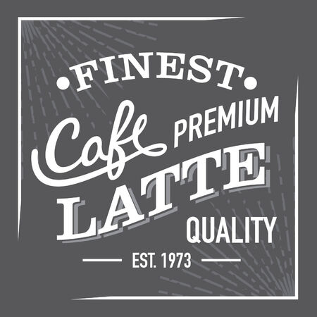 Black and White Finest Premium Coffee Latte Sign Labelのイラスト素材