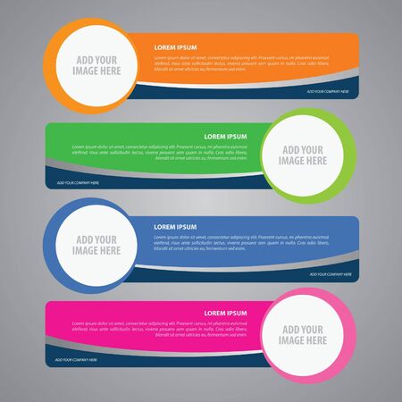 Step Lines Set, Web Bannersのイラスト素材