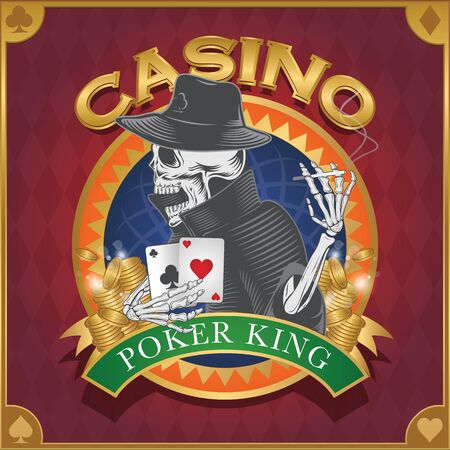 Casino background poker and casino labelのイラスト素材