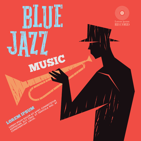 blue jazz musicのイラスト素材