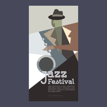 jazz poster template vector illustrationのイラスト素材