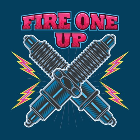 Fire one up design graphic illustration vector