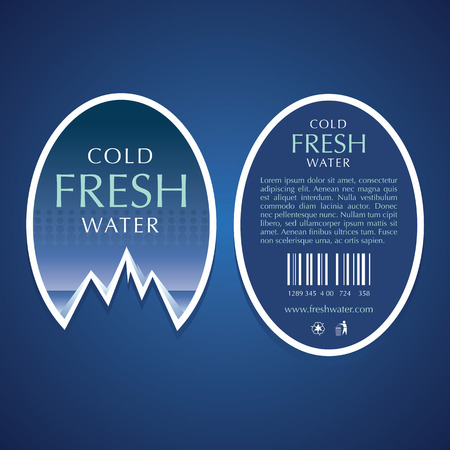 Water label vector templates design on blue background.のイラスト素材