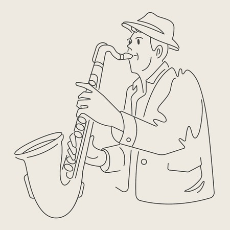 cartoon jazz characterのイラスト素材