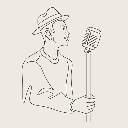 cartoon jazz characterのイラスト素材