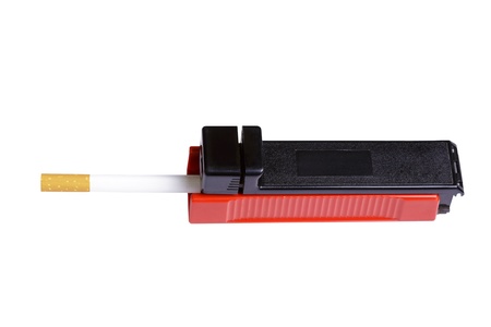 Cigarette roller for making hand rolled cigarettes  Isolated on white backgroundの写真素材