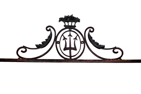 Close up of the pattern of gate isolated on white background