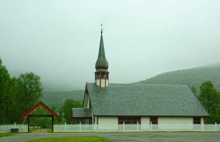 Old wooden church in Norwayの写真素材
