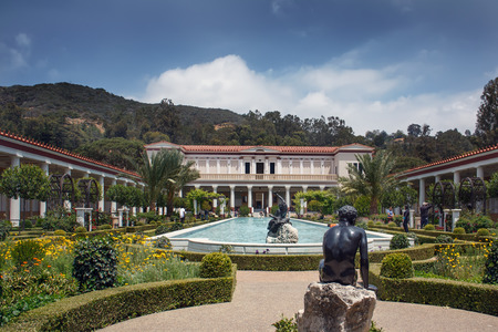 LOS ANGELES, USA - May 25: The famous Getty Villa on May 25, 2009 in Los Angeles. The design of the Getty Villa was inspired by ancient blueprints of the Villa of the Papyri at Herculaneum.のeditorial素材