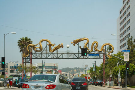 LOS ANGELES, USA - MAY 28, 2009: Chinese decorations in China town in Los Angeles Californiaのeditorial素材