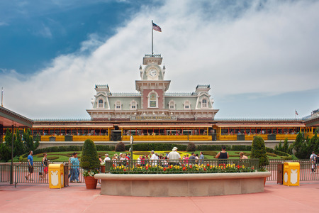 Orlando, Florida, USA - June 7, 2010: Main Entrance of Magic Kingdom of Disneyのeditorial素材