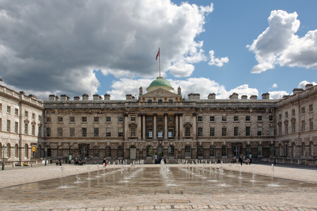 LONDON, UK - 12 May, 2014: The exterior of somerset house in London. Somerset House is a major arts and cultural centerのeditorial素材