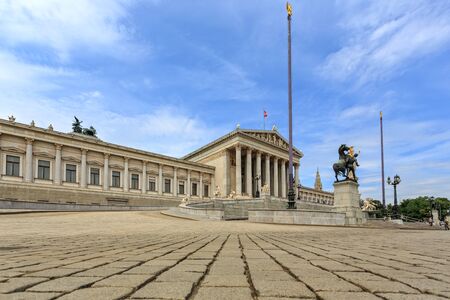 VIENNA, AUSTRIA - JUNE 27, 2015: View of to Belvedere Unteres Castle since 1712 is a masterpiece of Baroque Austrian and one of Europe's most beautiful princely residences.のeditorial素材
