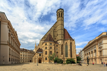 VIENNA, AUSTRIA - JUNE 27, 2015: Church of the Minorites Minoritenkirche in Vienna, Austriaのeditorial素材