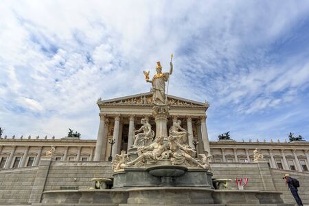VIENNA, AUSTRIA - JUNE 27, 2015: View of to Belvedere Unteres Castle since 1712 is a masterpiece of Baroque Austrian and one of Europe's most beautiful princely residences.のeditorial素材