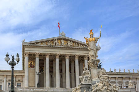 VIENNA, AUSTRIA - JUNE 27, 2015: View of to Belvedere Unteres Castle since 1712 is a masterpiece of Baroque Austrian and one of Europe's most beautiful princely residences.のeditorial素材
