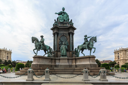 VIENNA, AUSTRIA - JUNE 27, 2015: Maria Theresia monument in front of the Kunsthistorisches museum. The monument was built in 1888.のeditorial素材