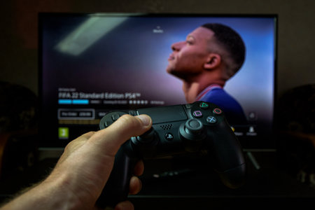 FIFA 2021 video football game on PS4 gaming console.