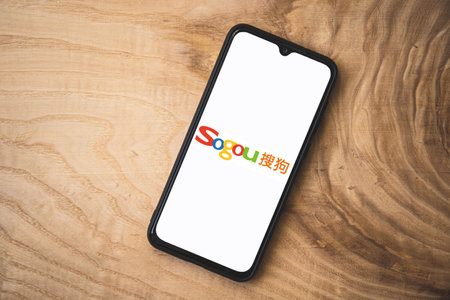 Sogou application on smartphone. Top angle shot. Sogou, Inc. is a Chinese technology company that offers a search engine.のeditorial素材