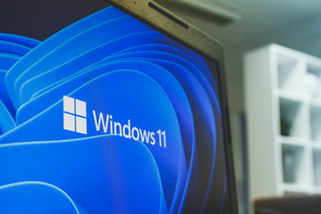 Windows 11 operating system on PC screen. Windows 11 is the latest major release of Microsoft's...