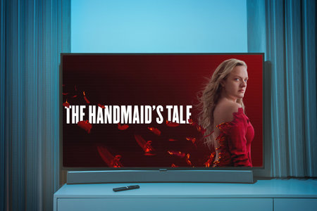 Kaunas, Lithuania - 6 October 2022: Popular TV serial on Netflix - The Handmaids taleのeditorial素材