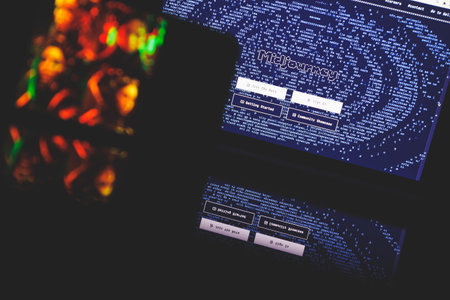 Midjourney on PC screen. Midjourney is artificial intelligence which creates images from textual descriptionsのeditorial素材