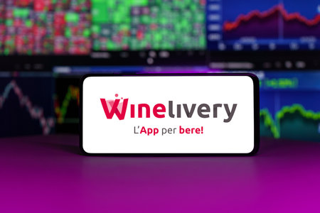 WineLivery Company financial success in front of charts backgroundのeditorial素材