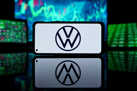 Volkswagen company on stock market. Volkswagen financial success and profitのeditorial素材