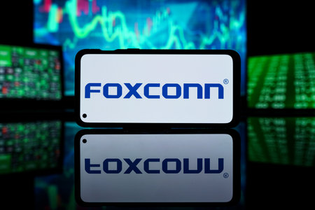 Foxconn company on stock market. Foxconn financial success and profitのeditorial素材