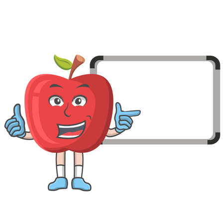 Apple superhero design character, design vector illustrator, character design on white background.のイラスト素材
