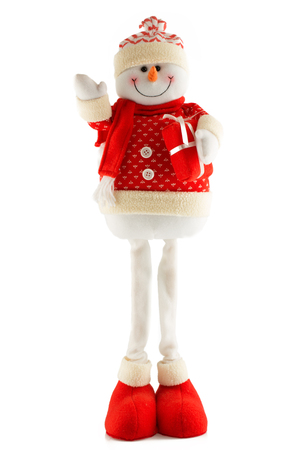 Snowman isolated on white.の写真素材