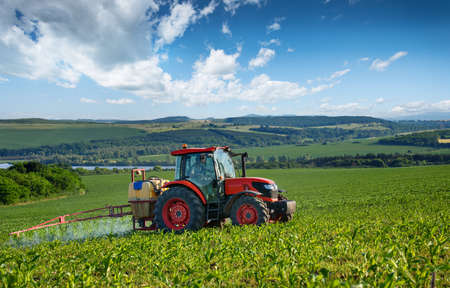 Varna, Bulgaria - June 10, 2016: Kubota tractor in field. Kubota Corporation is a Japanese heavy equipment manufacturer with an array of products such as tractors and agricultural equipment.のeditorial素材