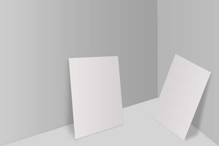 3d illustration white and grey blank background for product presentationの写真素材