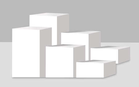 White and grey 3d illustration complex graph podium backgroundの写真素材