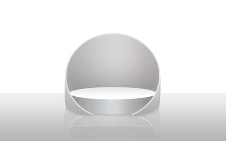 3d Illustration white and grey podium background for product presentationの写真素材