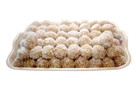 Sweet coconut food on white Backgroundの写真素材