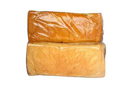 15 packet bread on White Backgroundの写真素材