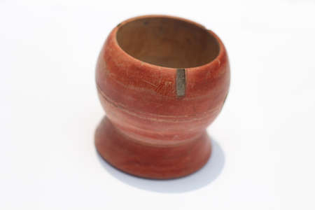 A blank pot behind the white backgroundの写真素材