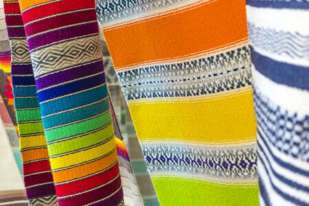Carpets weaved on the machine manually. Close-upの写真素材