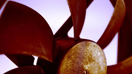 Old vintage metal electric fan Close up retro style