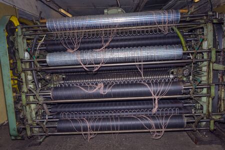 Wool production machine. Traditional woolen factory